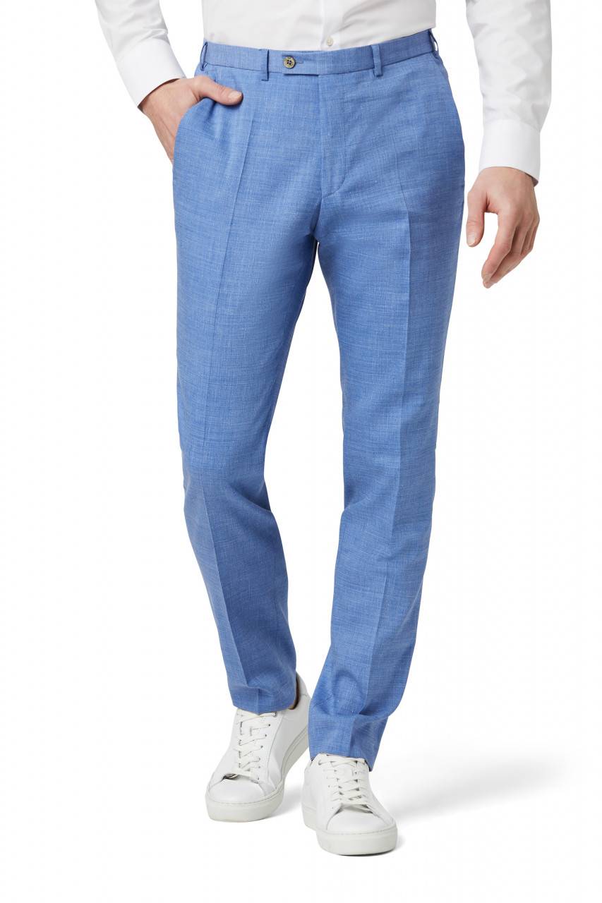 Digel Abito Digel Slim Fit Azzurro Sfoderato In Misto Lino