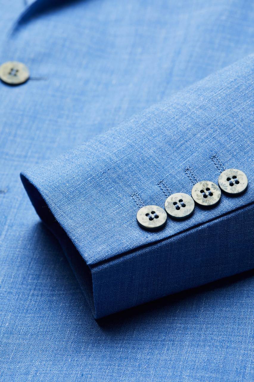 Digel Abito Digel Slim Fit Azzurro Sfoderato In Misto Lino