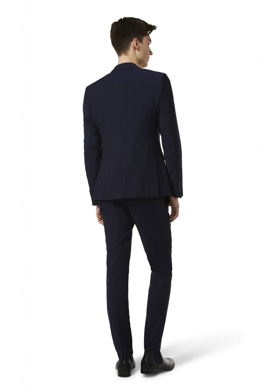 Digel Abito Digel Slim Fit Misto Poliestere Stretch Blu Micro Disegno Operato