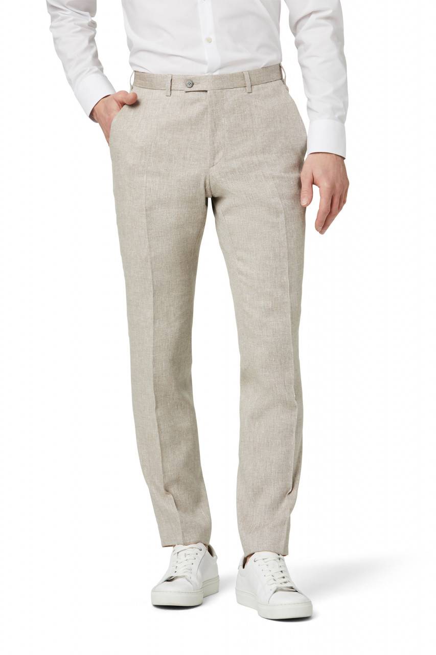 Digel Abito Digel Stile Vintage Slim Fit Beige In Misto Lino