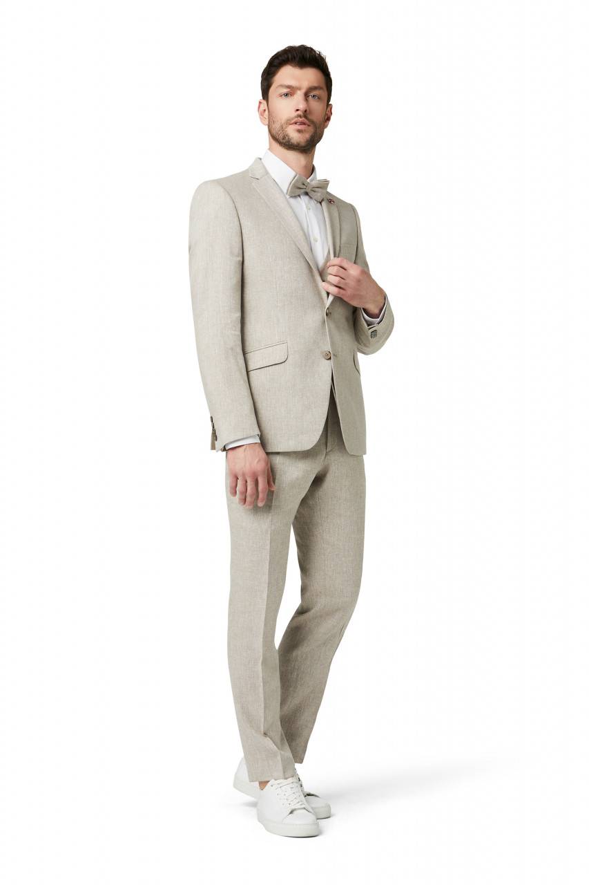 Digel Abito digel stile vintage slim fit beige in misto lino