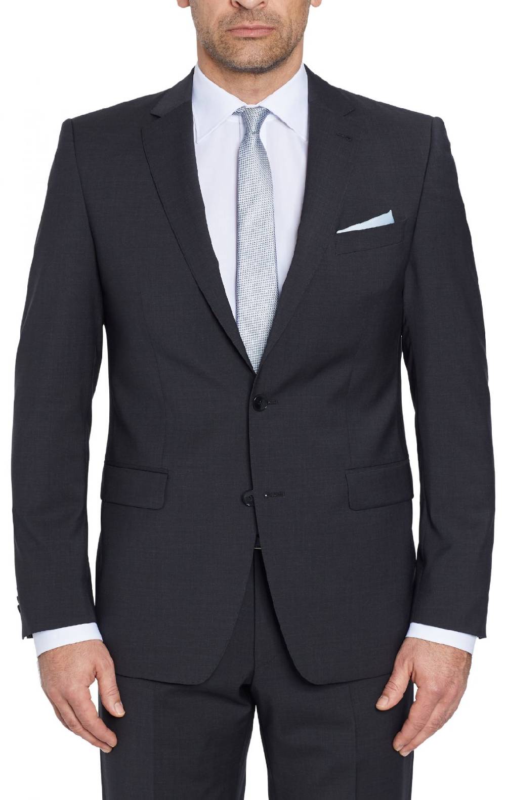 Digel Abito drop quattro corto digel grigio scuro in lana Marzotto 100's