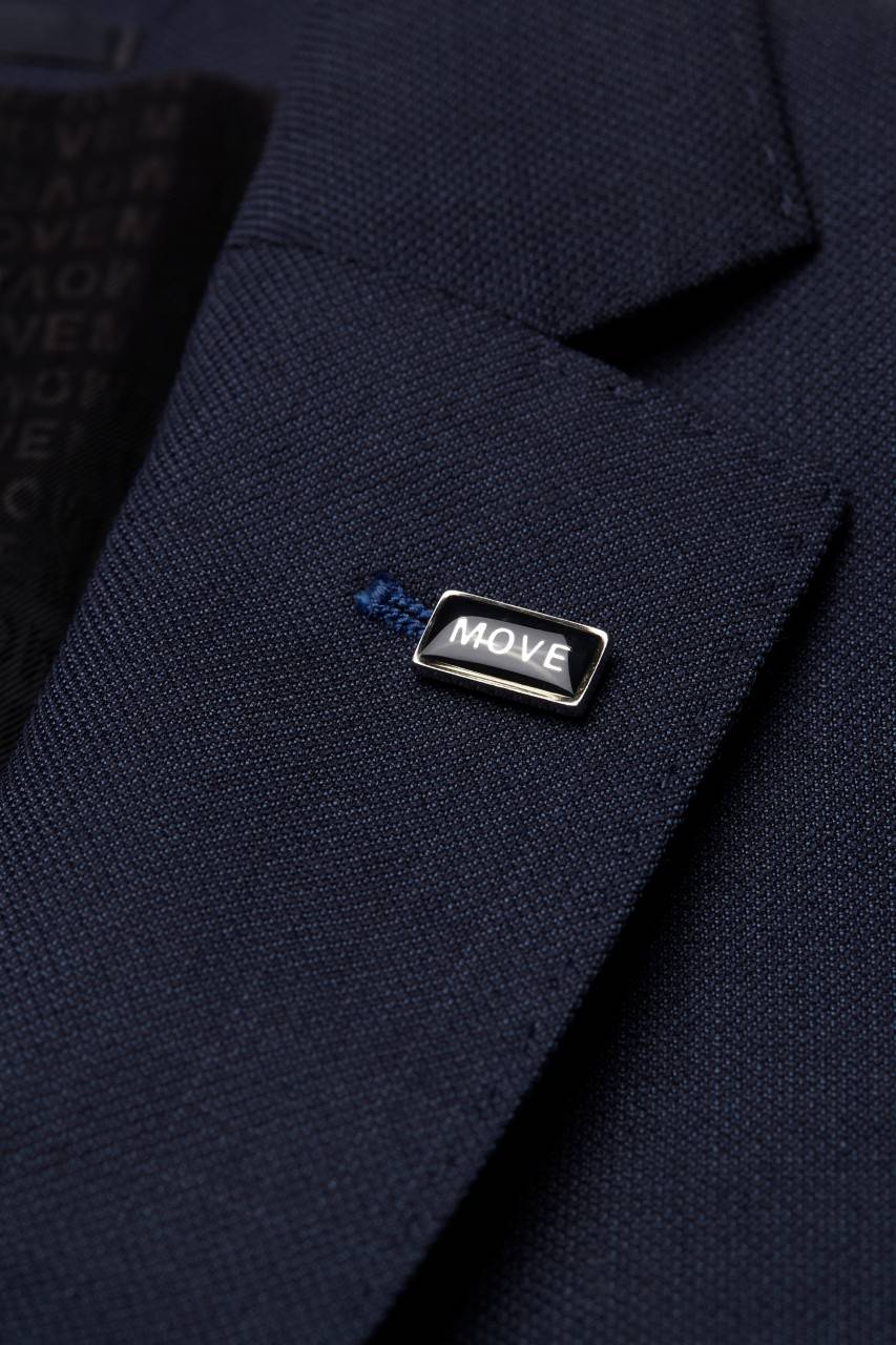 Digel Abito Drop Quattro Corto Slim Fit Digel Pura Lana Tollegno Super 120's Blu E Grigio