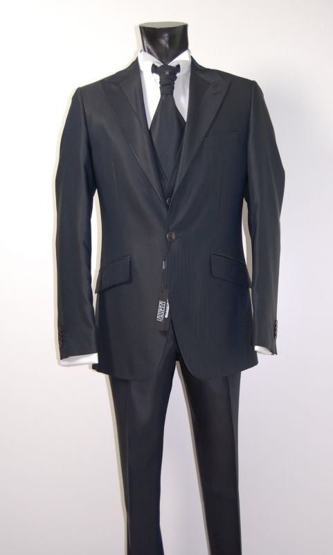 Luciano Soprani Cerimonia Abito Elegante Blu Luciano Soprani Cerimonia Con Panciotto E Cravatta Coordinati