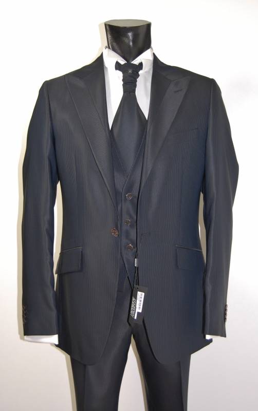 Luciano Soprani Cerimonia Abito elegante blu luciano soprani cerimonia con panciotto e cravatta coordinati