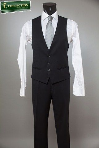 Facis Abito Elegante Cerimonia Facis Nero Con Gilet