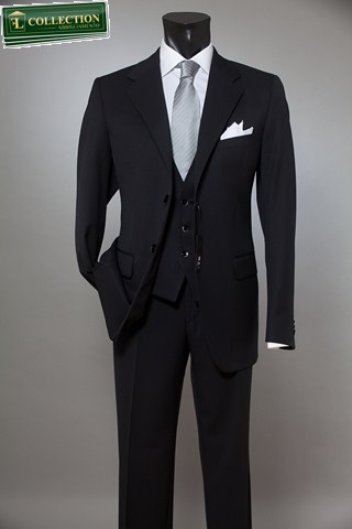 Facis Abito elegante cerimonia facis nero con gilet