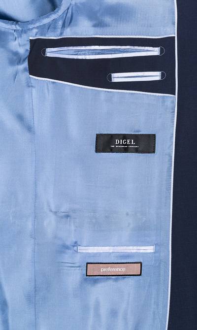 Digel Abito Elegante Digel Blu Navy Con Panciotto Pura Lana Marzotto Super 100's
