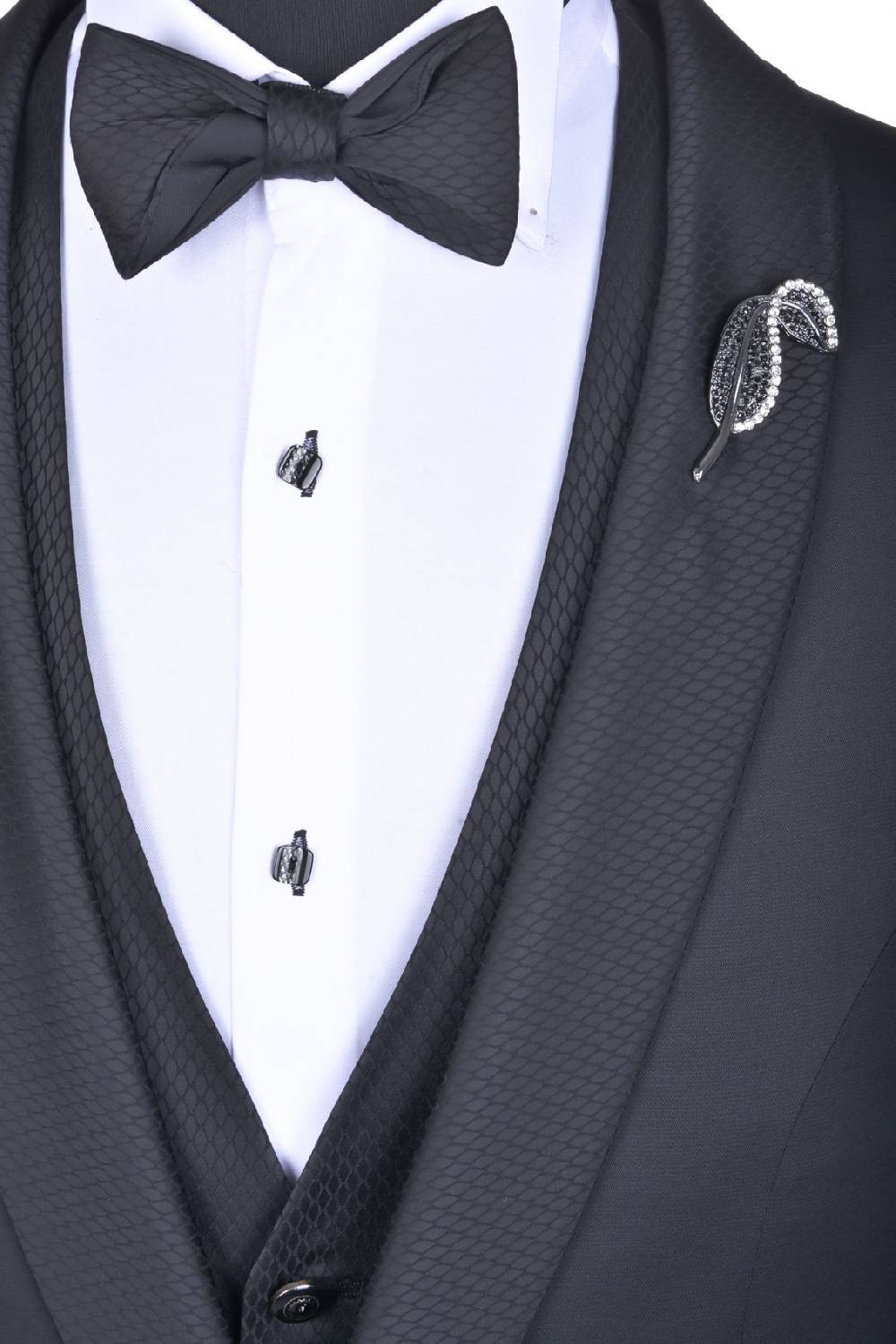 Baggi Abito Elegante Slim Fit Con Collo A Scialle Completo Di Gilet E Papillon