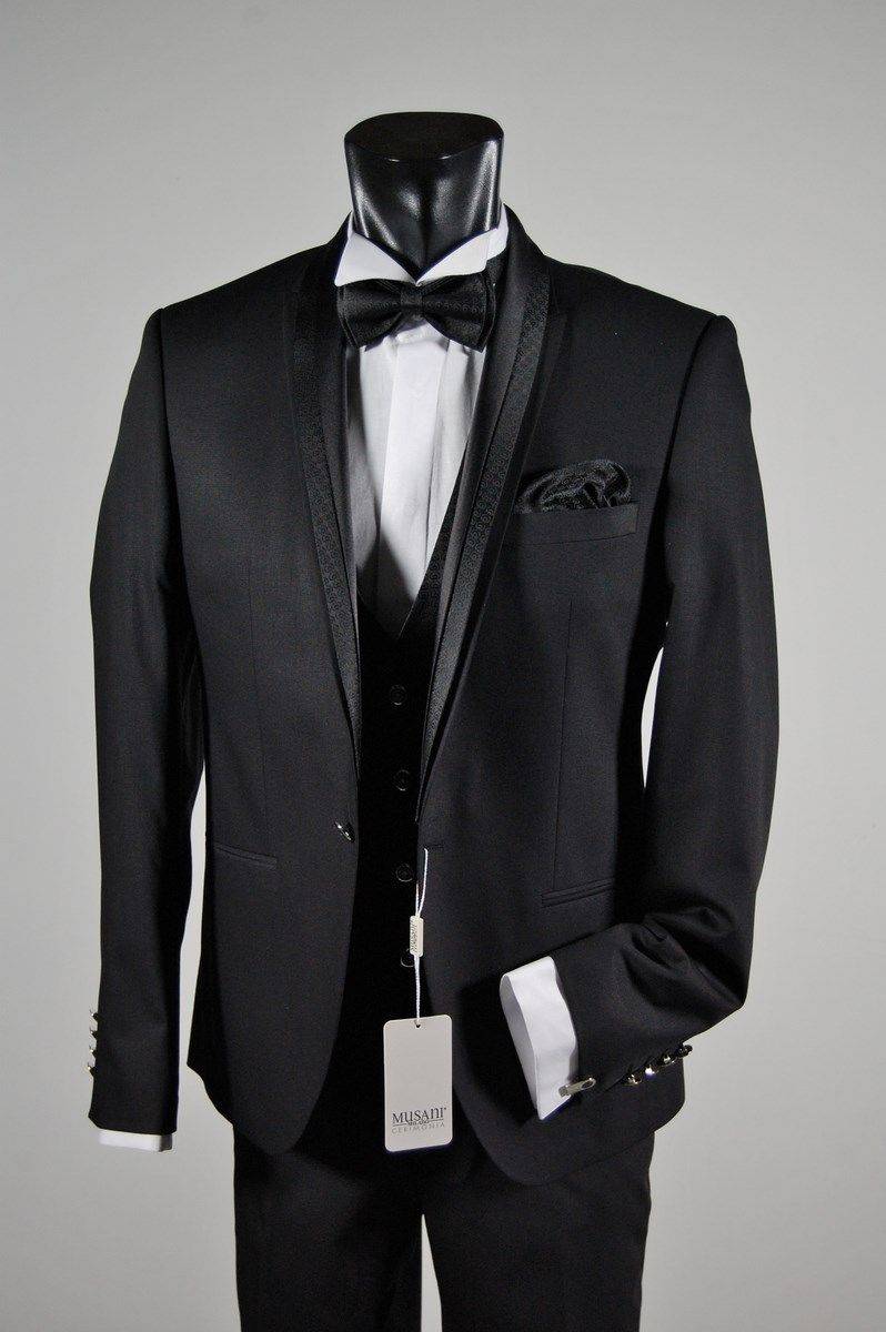 Musani Milano Cerimonia Abito Elgante Musani Cerimonia Nero Slim Fit