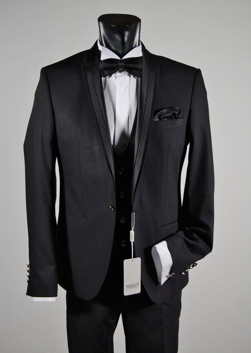 Musani Milano Cerimonia Abito Elgante Musani Cerimonia Nero Slim Fit