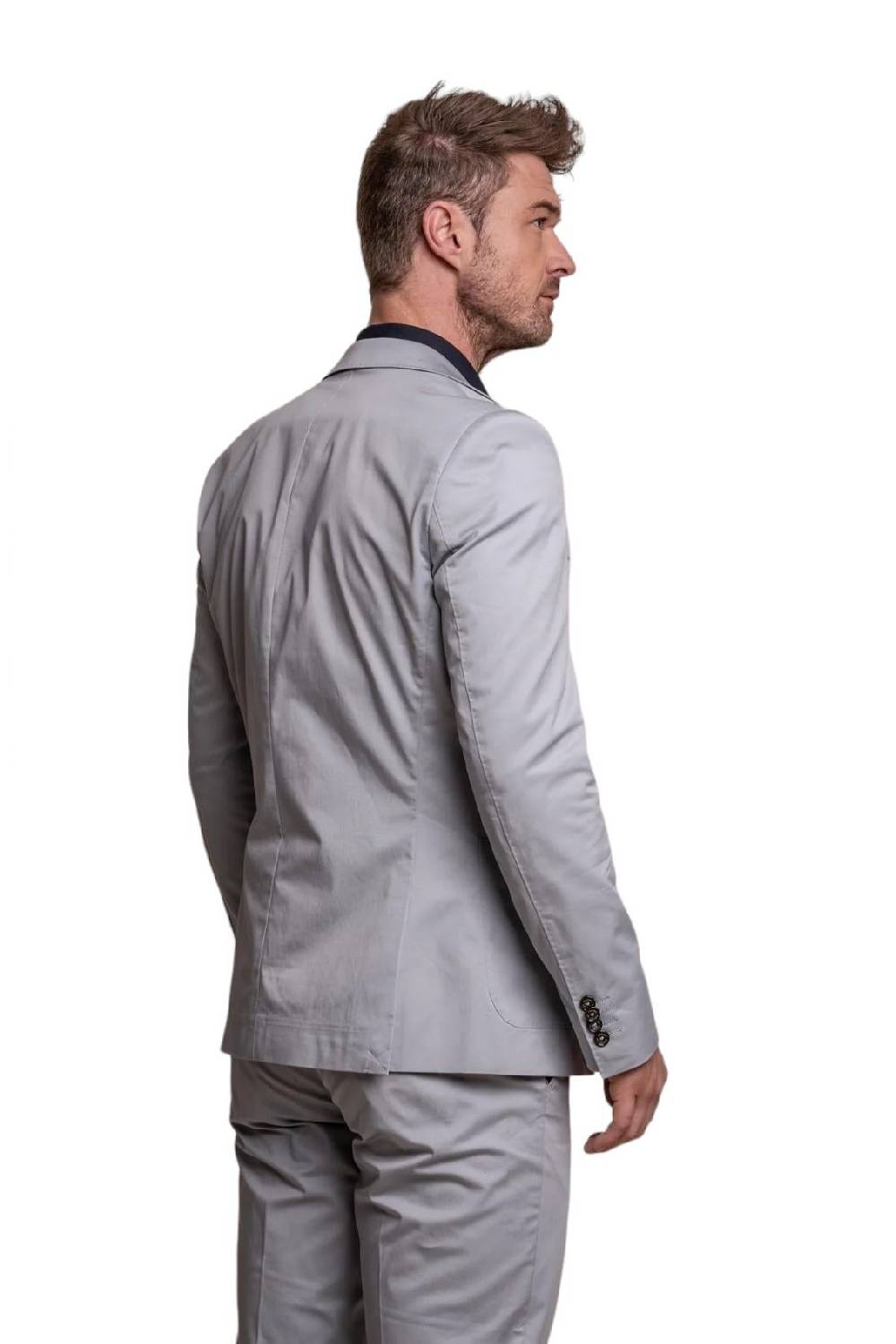 House Of Cavani Abito Grigio Chiaro Cavani In Cotone Stretch Sfoderato