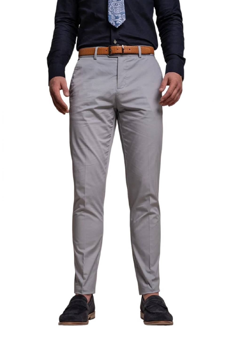 House Of Cavani Abito Grigio Chiaro Cavani In Cotone Stretch Sfoderato