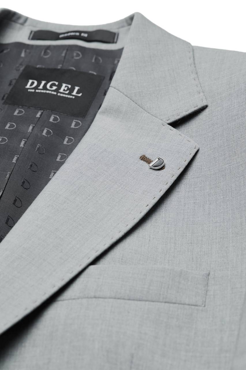 Digel Abito Grigio Chiaro Digel In Lana Stretch Easywool Modern Fit