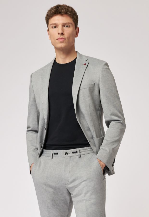 Roy Robson Abito Grigio Chiaro Roy Robson In Jersey Stretch