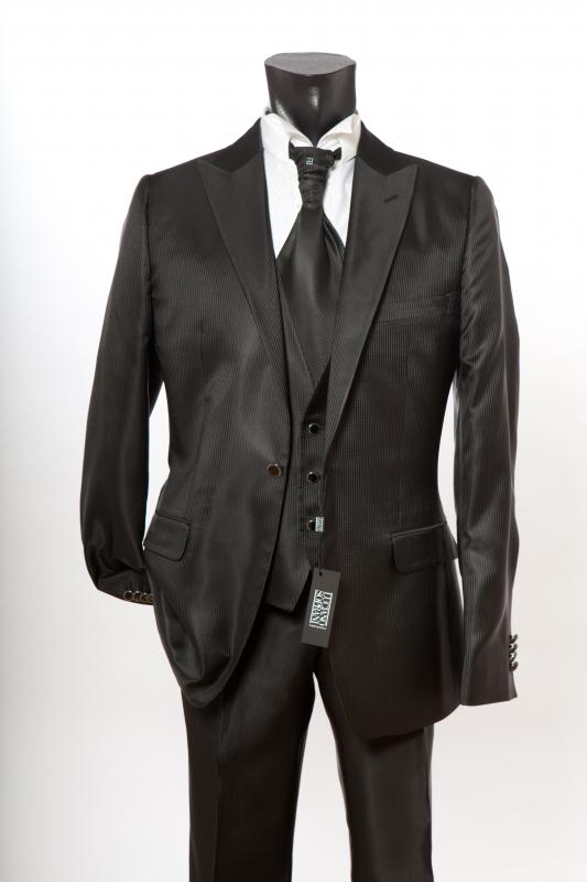 Luciano Soprani Cerimonia Abito grigio lucido luciano soprani cerimonia slim fit con panciotto