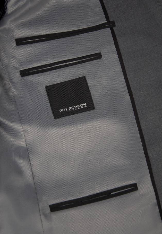 Roy Robson Abito Grigio Medio Roy Robson Lana Naturale Stretch Drop Quattro Comfort Fit