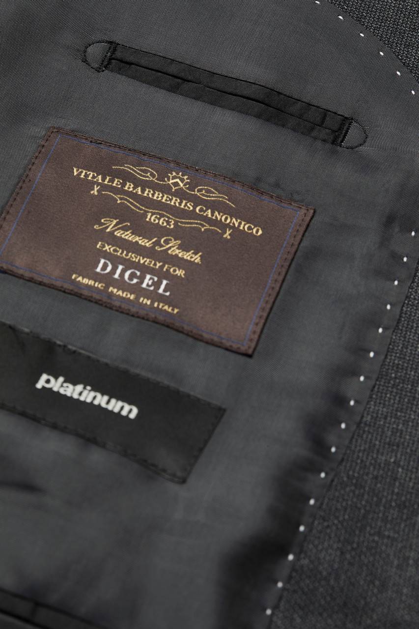 Digel Abito Grigio Scuro Digel Drop Quattro Corto In Lana Vitale Barberis Canonico