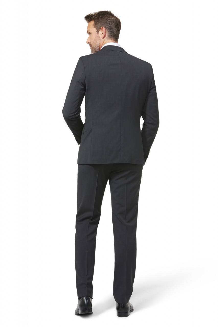 Digel Abito Grigio Scuro Digel Drop Quattro Corto In Pura Lana Vergine Marzotto Super 100