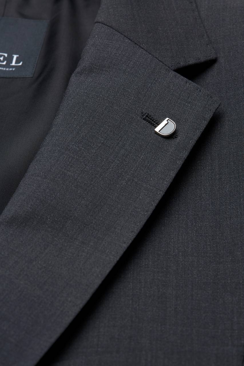 Digel Abito Grigio Scuro Digel Drop Quattro Corto In Pura Lana Vergine Marzotto Super 100