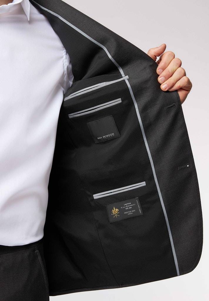 Roy Robson Abito Grigio Scuro Roy Robson In Lana Cerruti Stretch Drop Sei Regular Fit