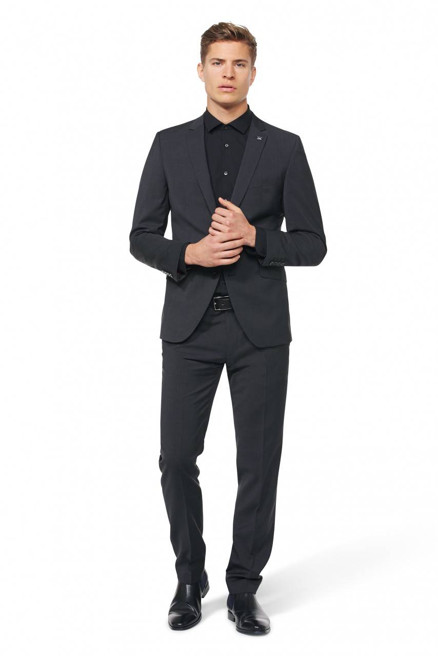 Digel Abito grigio scuro slim fit digel pura lana marzotto super 100's