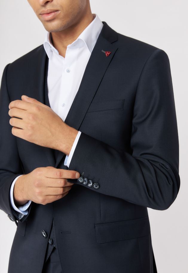 Roy Robson Abito In Lana Bi-stretch Blu Scuro Roy Robson Con Gilet