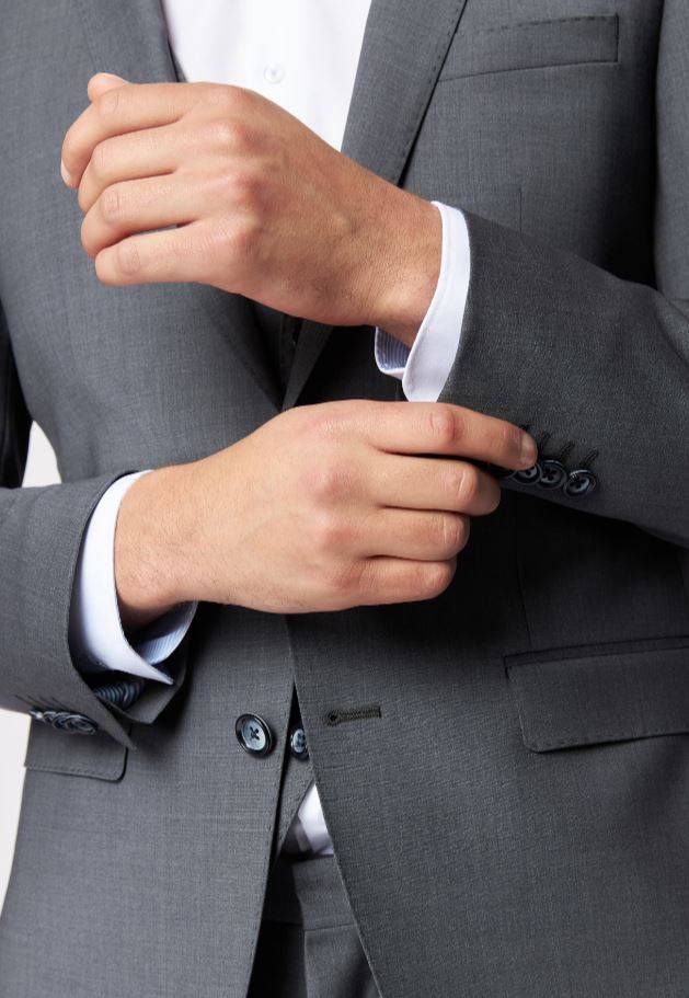 Roy Robson Abito In Lana Bi-stretch Grigio Medio Roy Robson Con Gilet