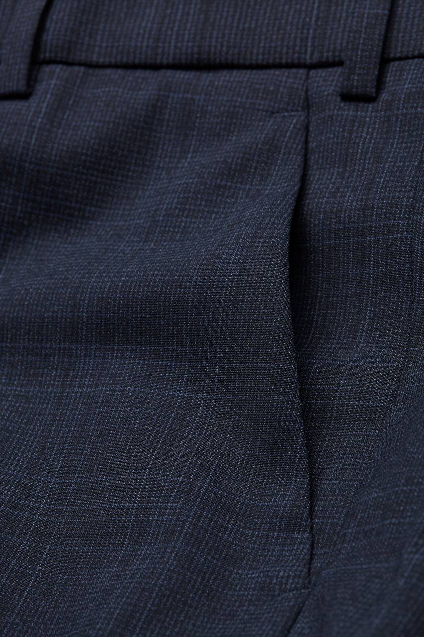 Digel Abito In Lana Stretch Digel Blu Fantasia Principe Di Galles Drop Sei Modern Fit