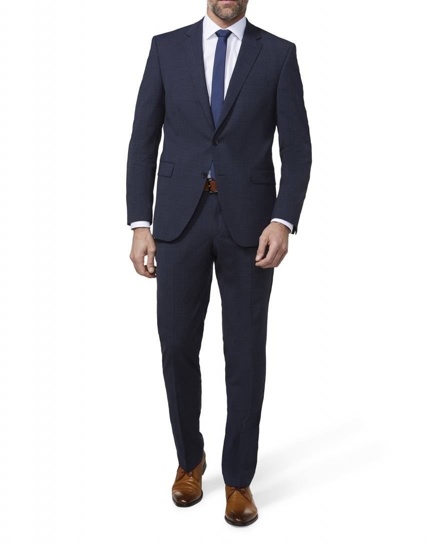 Digel Abito in lana stretch digel blu fantasia principe di galles drop sei modern fit