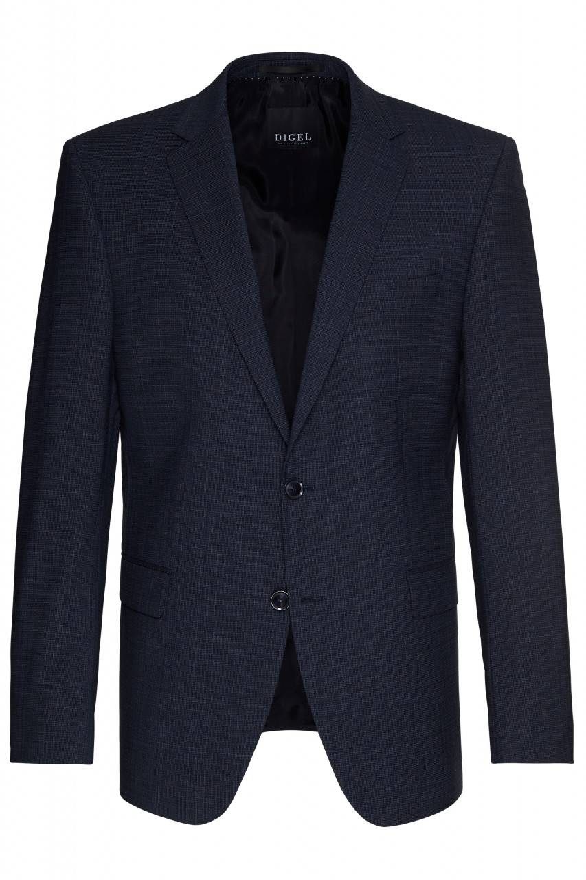 Digel Abito in lana stretch digel blu fantasia principe di galles drop quattro corto