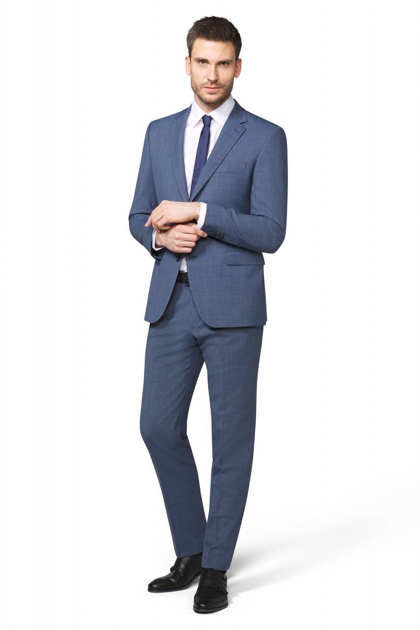 Digel Abito In Lana Stretch Digel Blu Medio Drop Quattro Corto