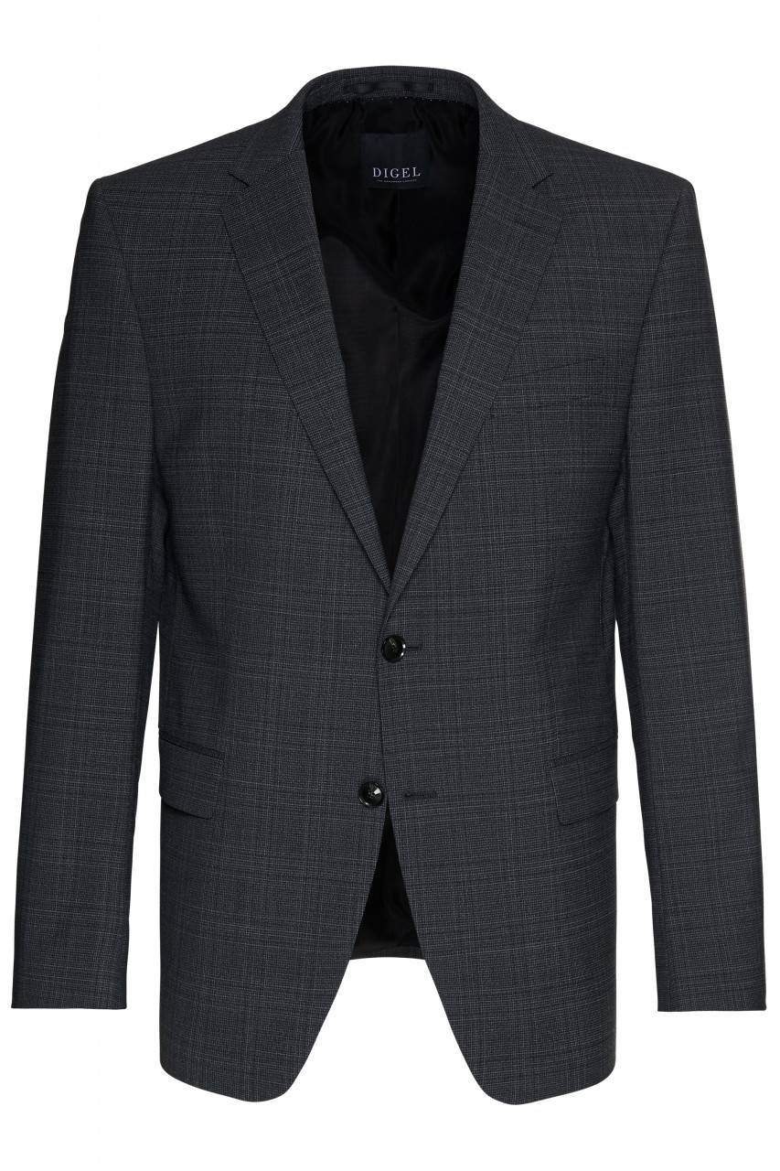 Digel Abito in lana stretch digel grigio fantasia principe di galles drop quattro corto