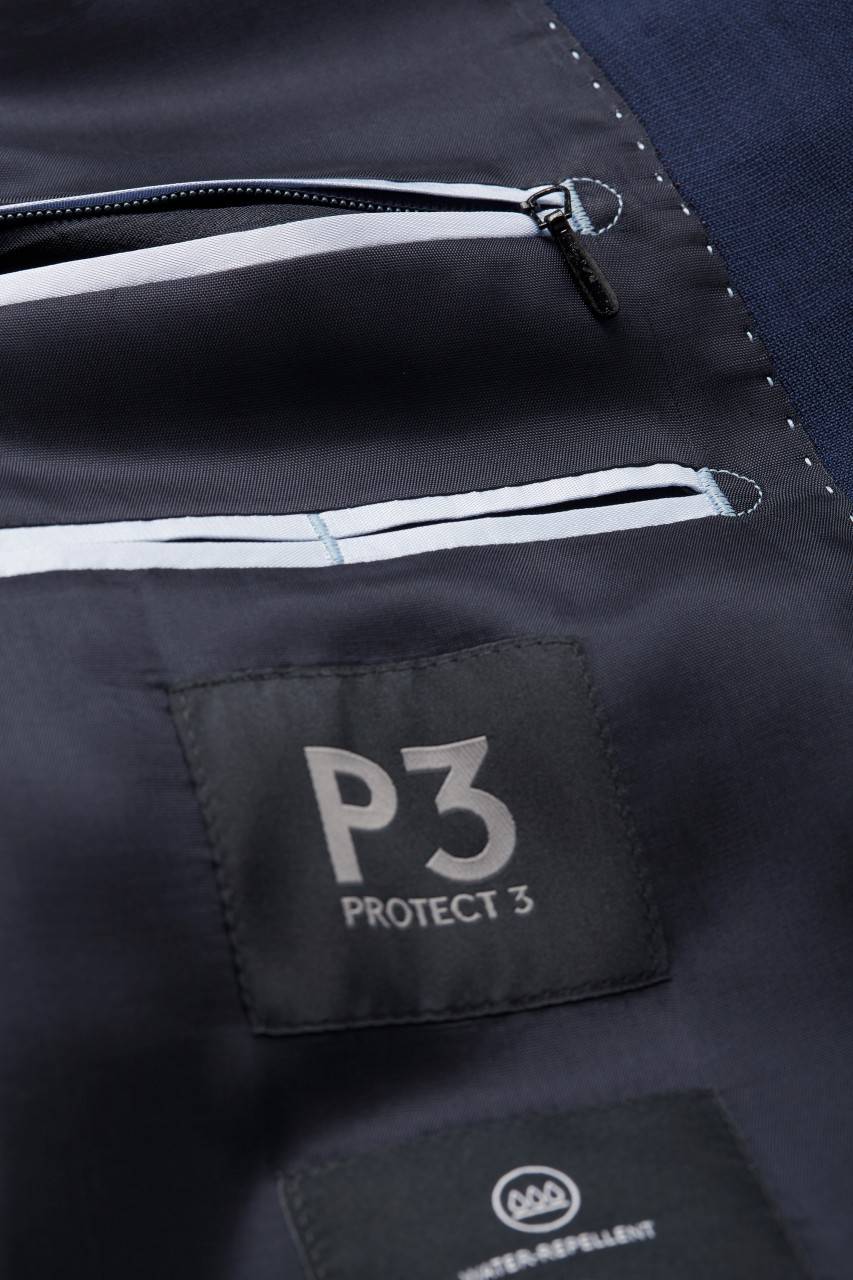 Digel Abito In Lana Stretch Digel Protect3 Blu Marine Drop Quattro Corto