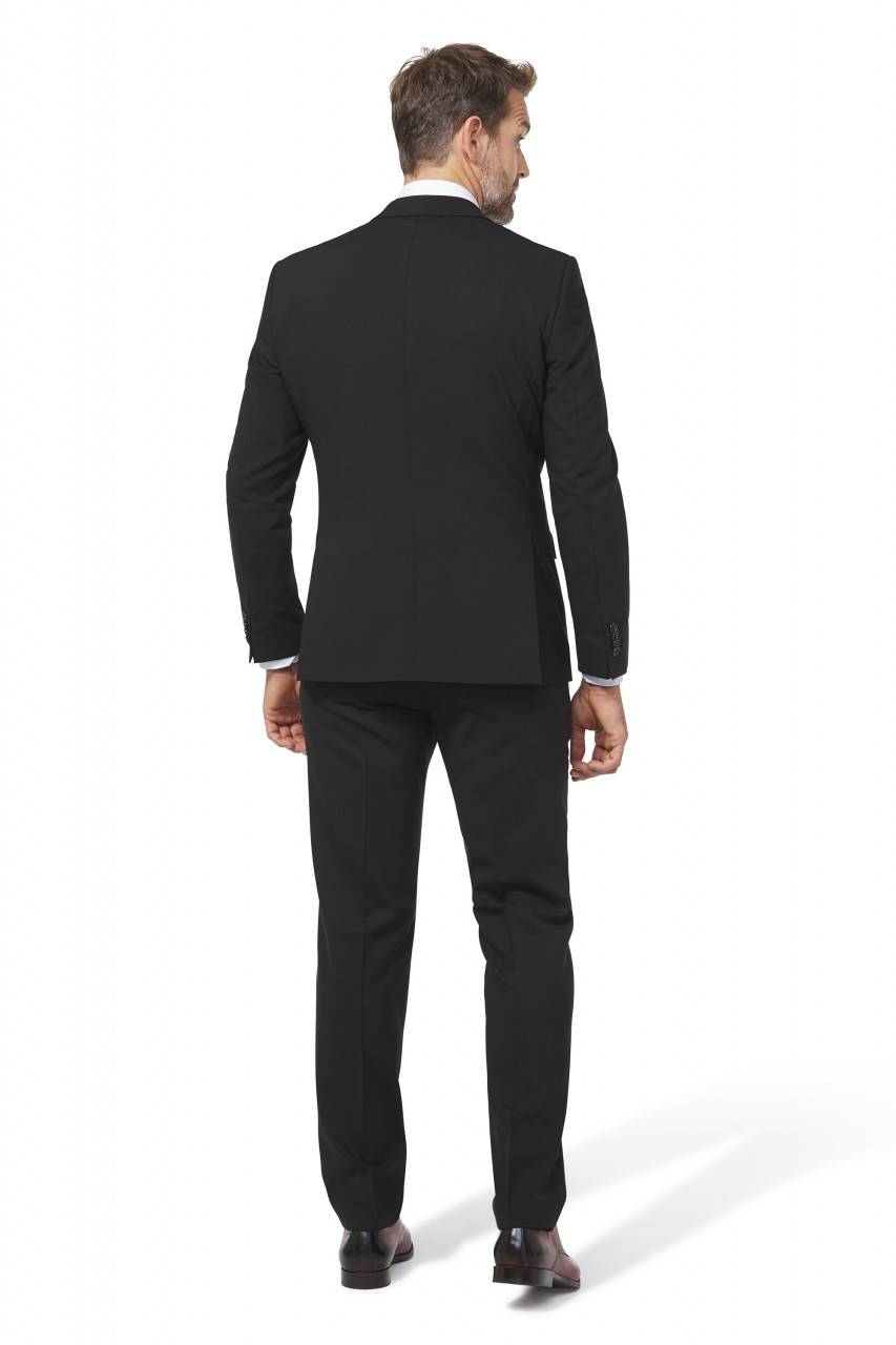 Digel Abito In Lana Stretch Digel Protect3 Nero Drop Quattro Corto