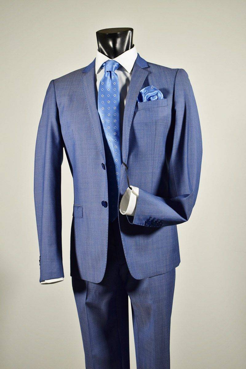 John Barritt Abito in pura lana john barritt slim fit azzurro chiaro