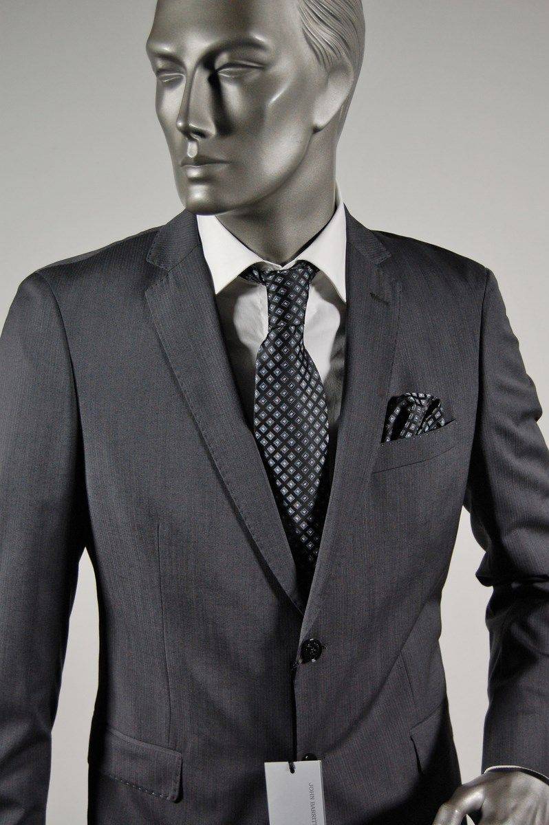 John Barritt Abito John Barritt Grigio Medio In Fresco Lana Drop Sei