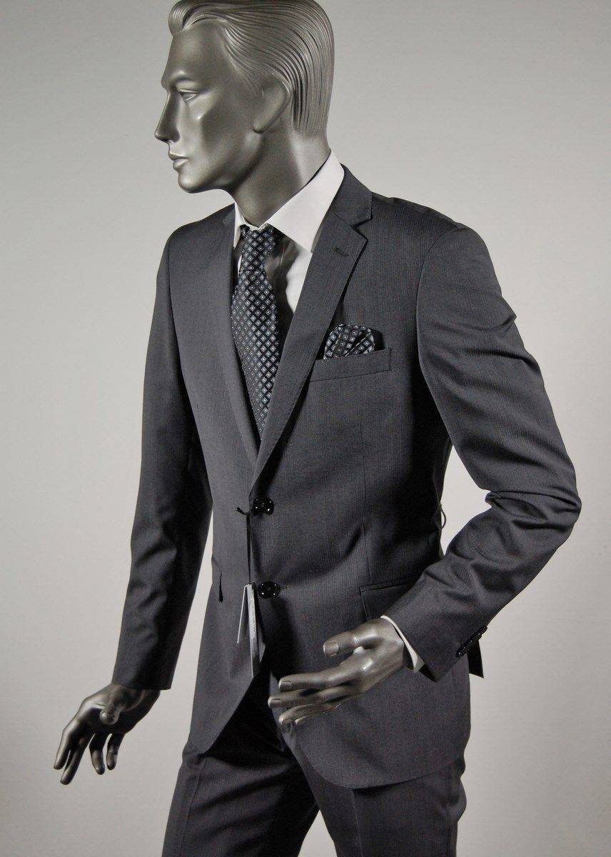 John Barritt Abito John Barritt Grigio Medio In Fresco Lana Drop Sei