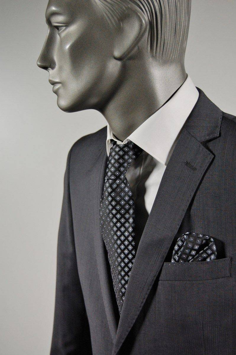 John Barritt Abito John Barritt Grigio Medio In Fresco Lana Drop Sei