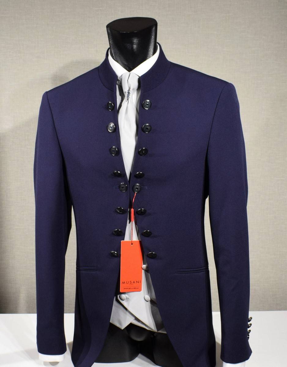 Musani Milano Cerimonia Abito Musani Bluette Modello Coreana Slim Fit