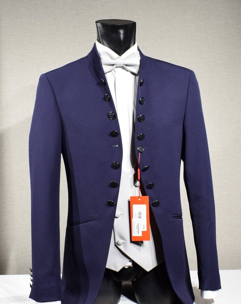 Musani Milano Cerimonia Abito Musani Bluette Modello Coreana Slim Fit