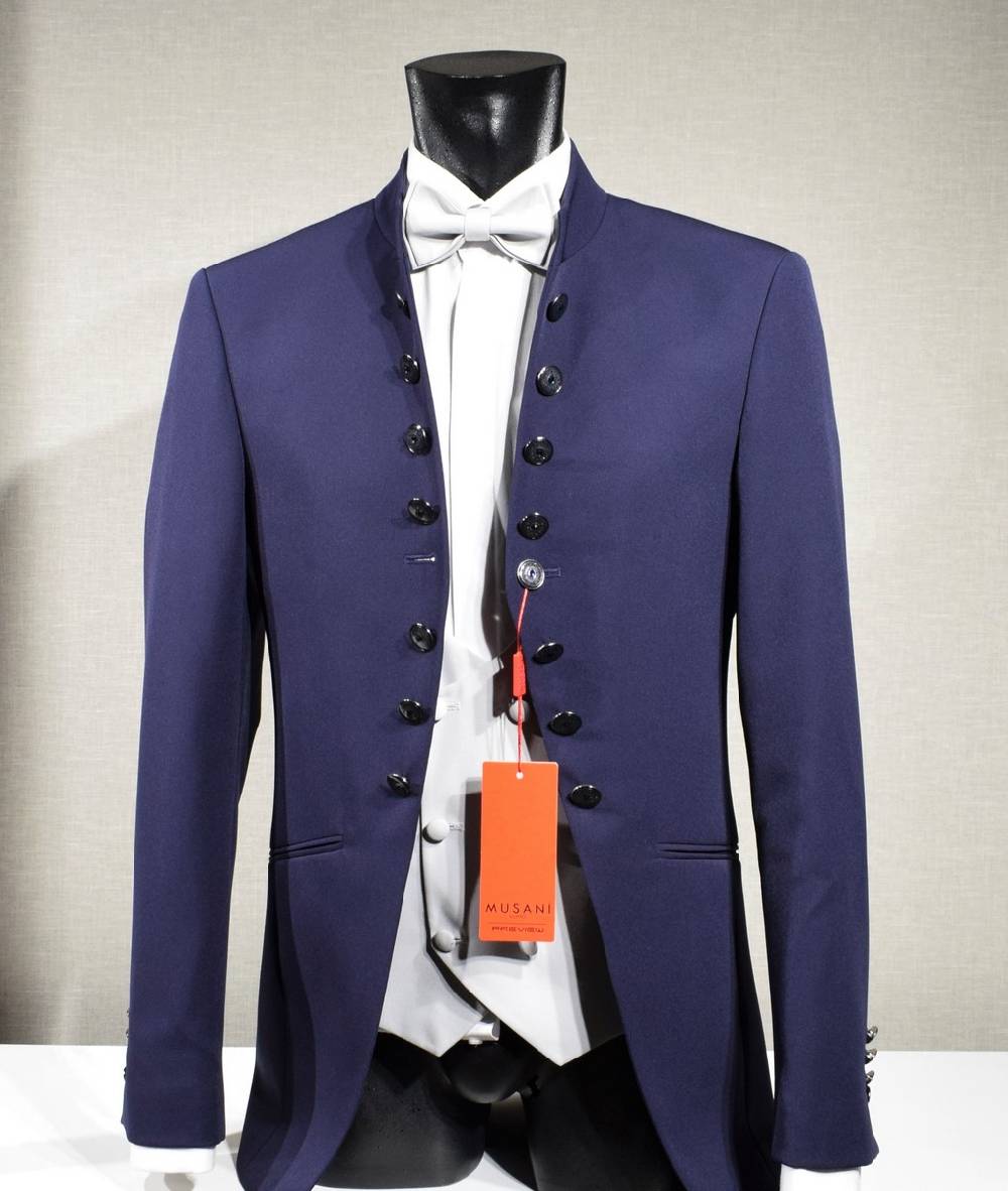 Musani Milano Cerimonia Abito Musani Bluette Modello Coreana Slim Fit