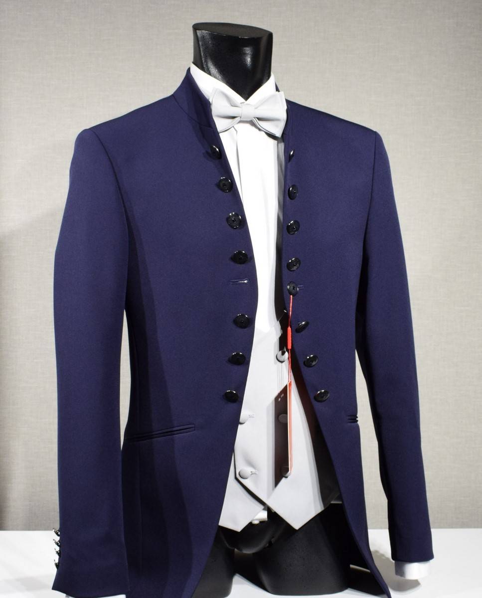 Musani Milano Cerimonia Abito Musani Bluette Modello Coreana Slim Fit