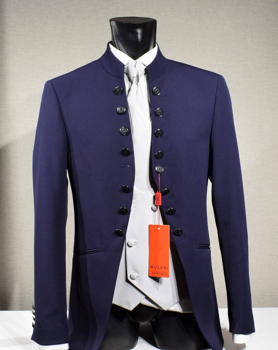 Musani Milano Cerimonia Abito musani bluette modello coreana slim fit