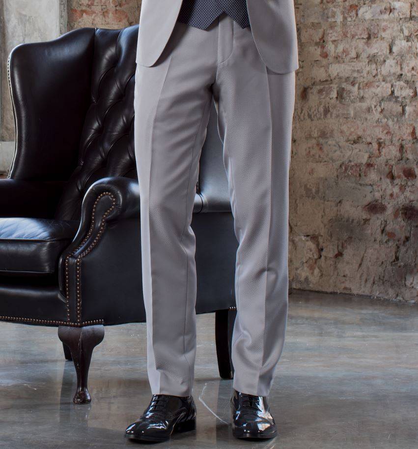 Musani Milano Cerimonia Abito Musani Cerimonia Grigio Chiaro Slim Fit Con Petto A Lancia