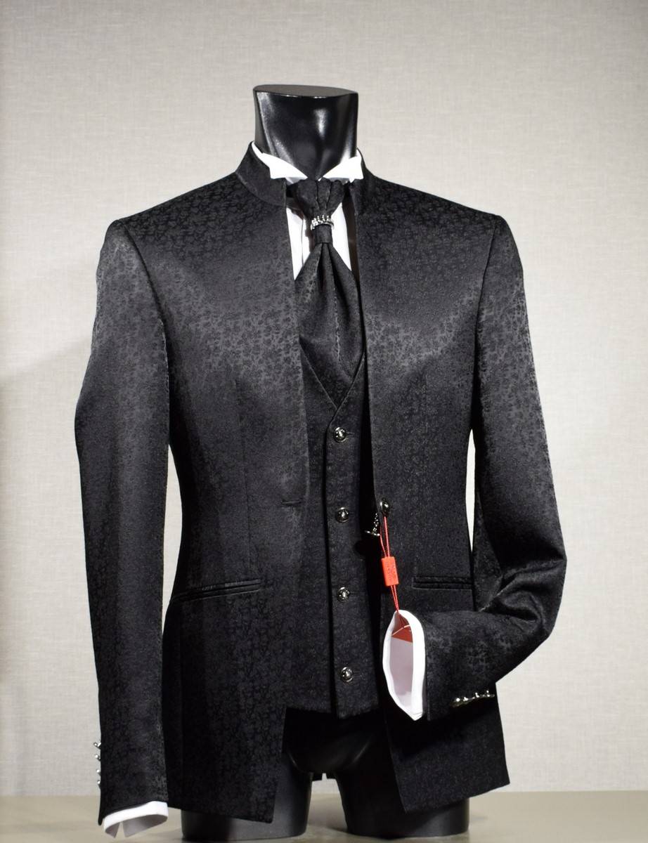 Musani Milano Cerimonia Abito Musani Cerimonia Nero Damascato Slim Fit