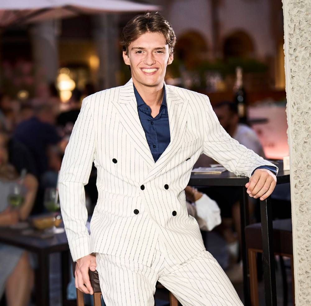 Musani Milano Cerimonia Abito musani gessato a doppio petto slim fit