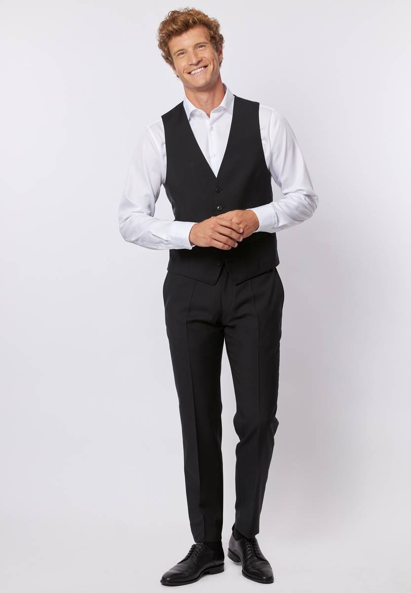 Roy Robson Abito Nero Con Gilet Roy Robson Drop Sei Regular Fit