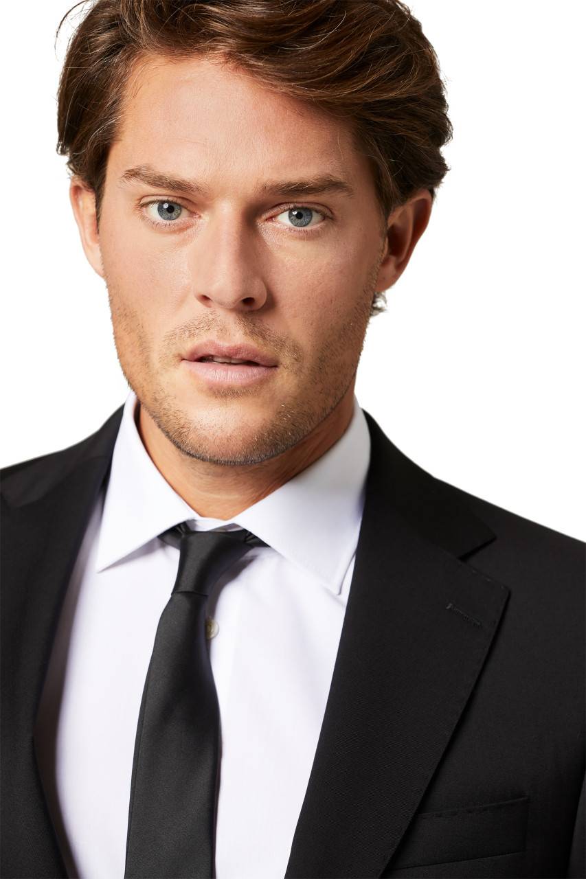 Digel Abito Nero Digel Drop Quattro Corto In Lana Cerruti Super 110's