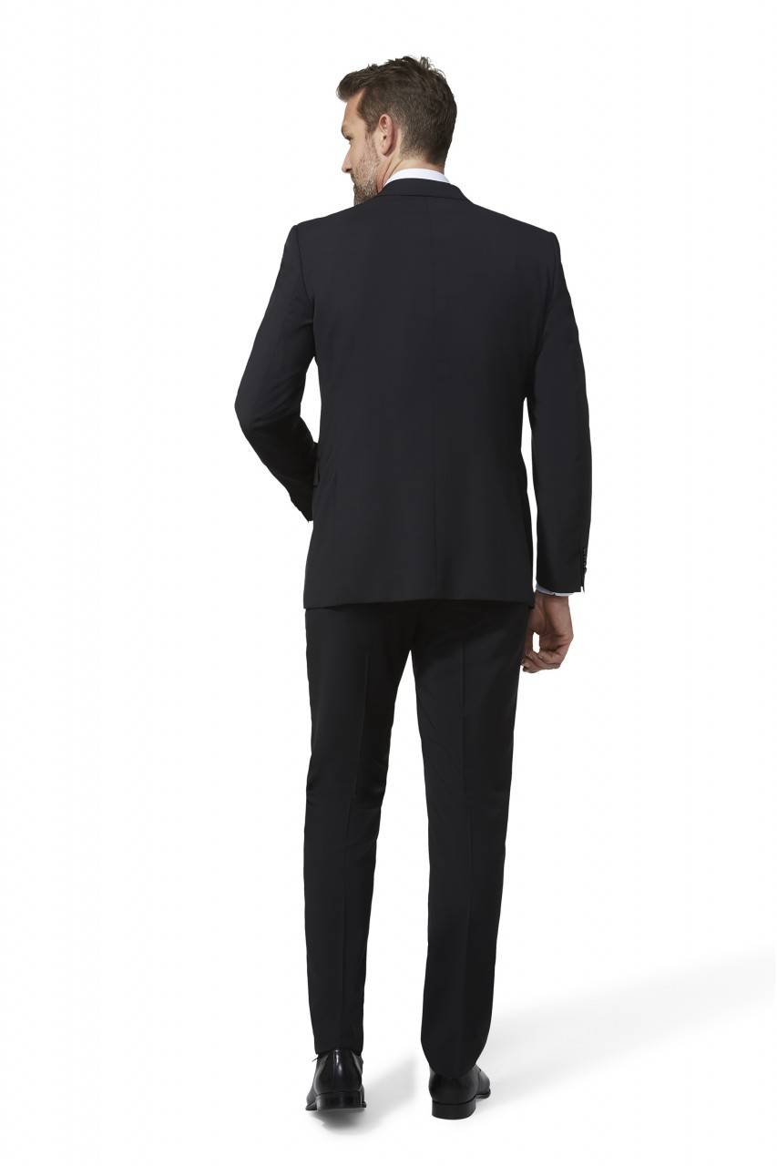 Digel Abito Nero Digel Drop Quattro Corto In Pura Lana Vergine Marzotto Super 100